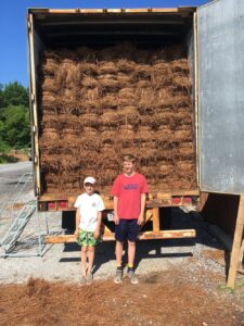 Tractor Trailer Pine Straw Mulch Delivery